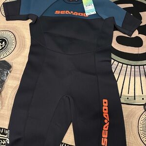 Black and Orange Rash Guard SeaDoo wetsuit